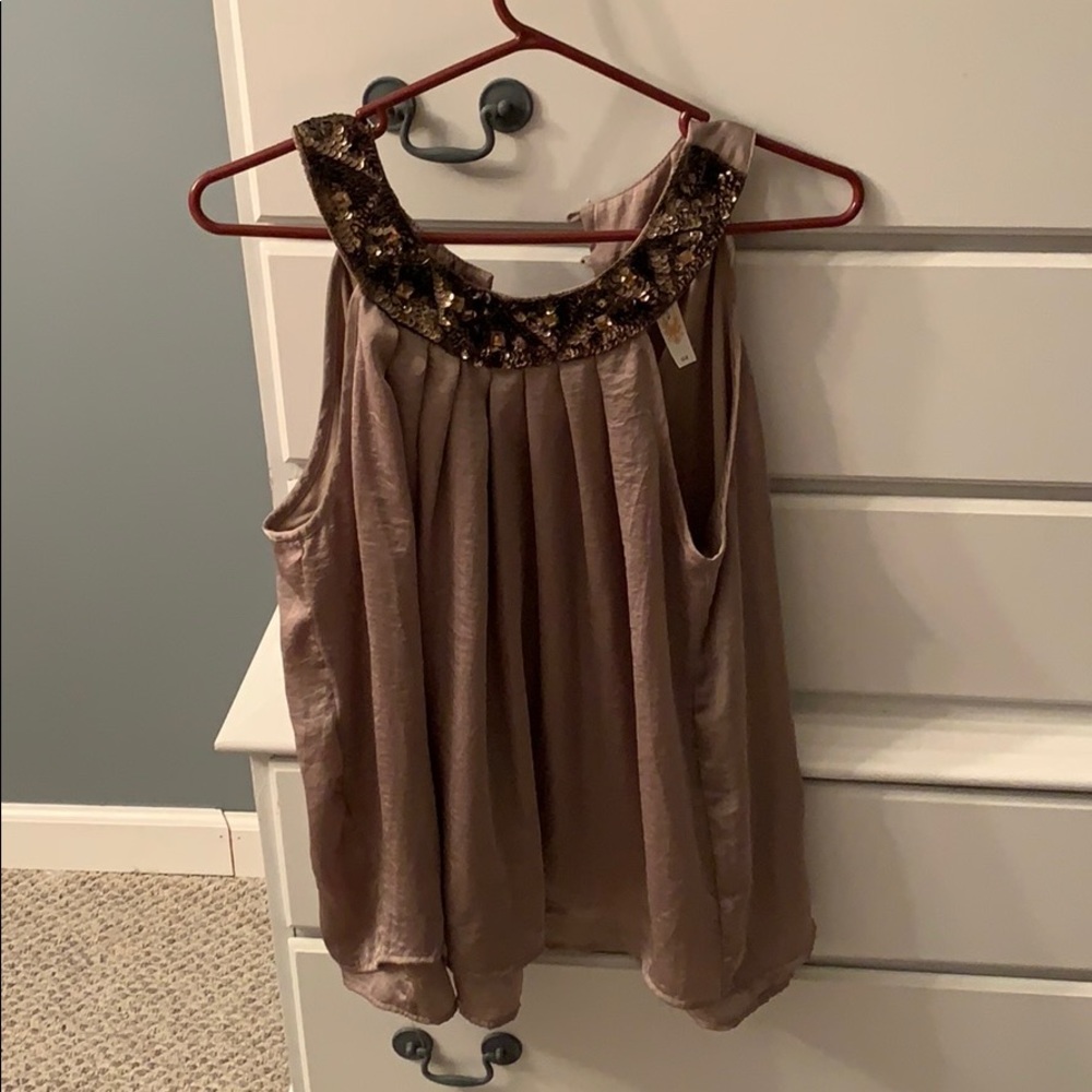 Sparkly collared tank top